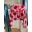 Women's Pink Heart Pattern Plush Hooded Jacket - Cozy Winter Zipper Front Casual Outerwear, Machine Washable Regular Fit Sleeve for Autumn & Winter