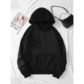Women's Koi Fish & for Lotus Zip-Up Hoodie Jacket - Dark Green/Red Accents, Front Pockets, Machine Washable Zippered Hooded Sweatshirt for Fall/Winter Casual & Formal Outfits, Winter Wear, Artistic Design, Soft Material, Trend Followers