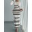 Women's Elegant Striped Dress - Slim Fit Waist-Cinching Bodycon with Ruffled Hem, Black & White Horizontal Stripes, Round Neck Long Sleeve Fall Winter Fashion, Dress
