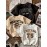 Mother'S Day, Cartoon Love Element Print T-Shirt Three-piece Set, Summer and Spring Short Sleeve Round Neck Casual Top Multi Set, Women'S Clothin